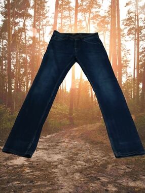 Zara Men's Dark Blue Bootcut Jeans